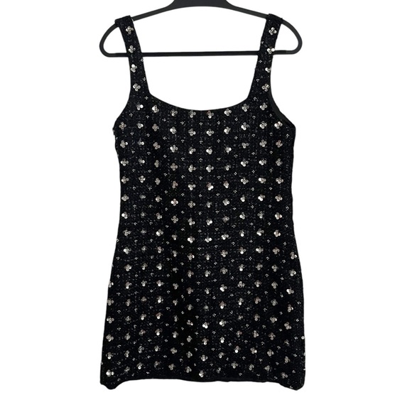 Storia Sequin Tweed Clovers Flowers Side Slit Mini Party Dress Size Large - Picture 6 of 16